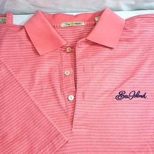 Peter Millar Sea Island pink striped polo